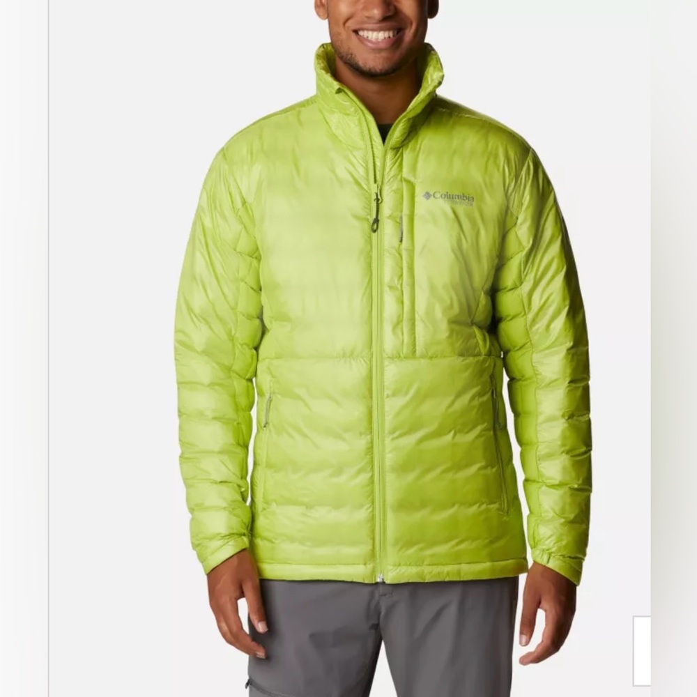Columbia Men's Lime Green Jacket with Omni-Heat technology